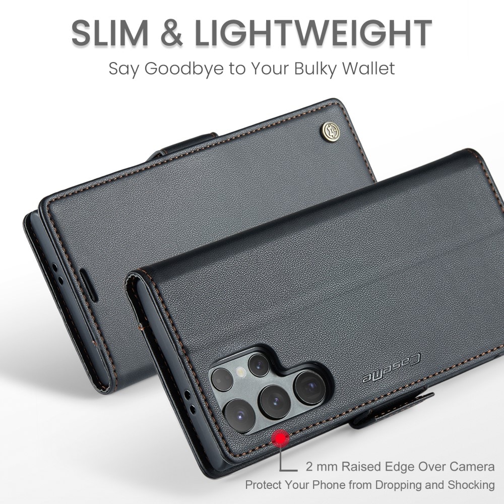 Funda delgada con solapa anti-RFID Samsung Galaxy S25 Ultra Negro