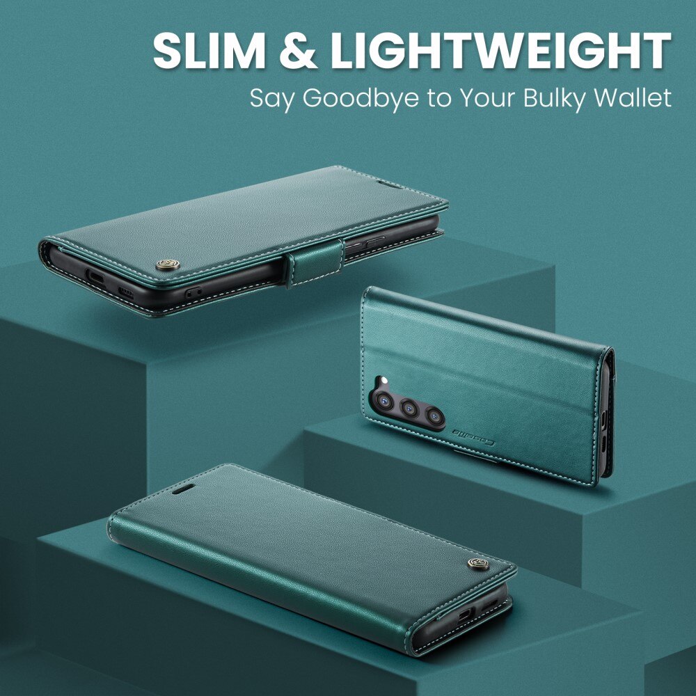 Funda delgada con solapa anti-RFID Samsung Galaxy S25 Verde