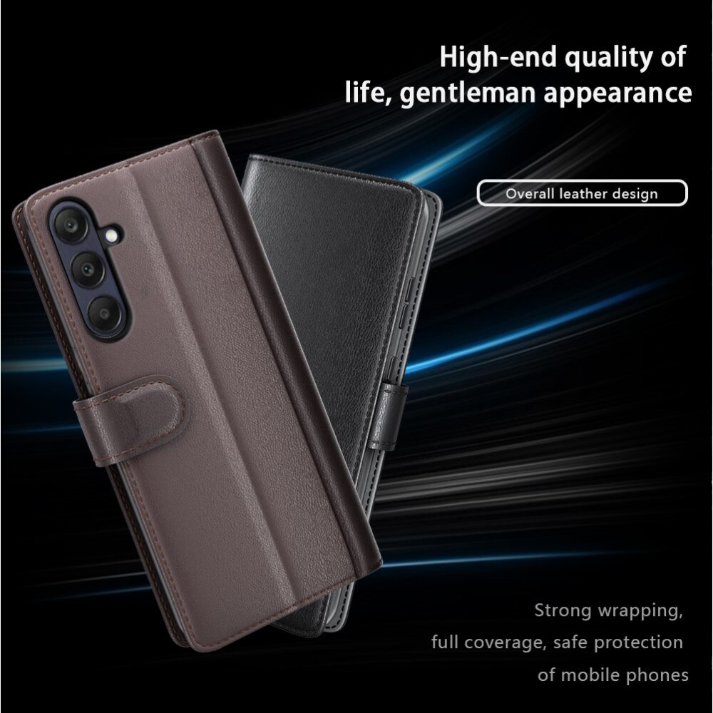 Funda de cuero genuino Samsung Galaxy A26, Negro