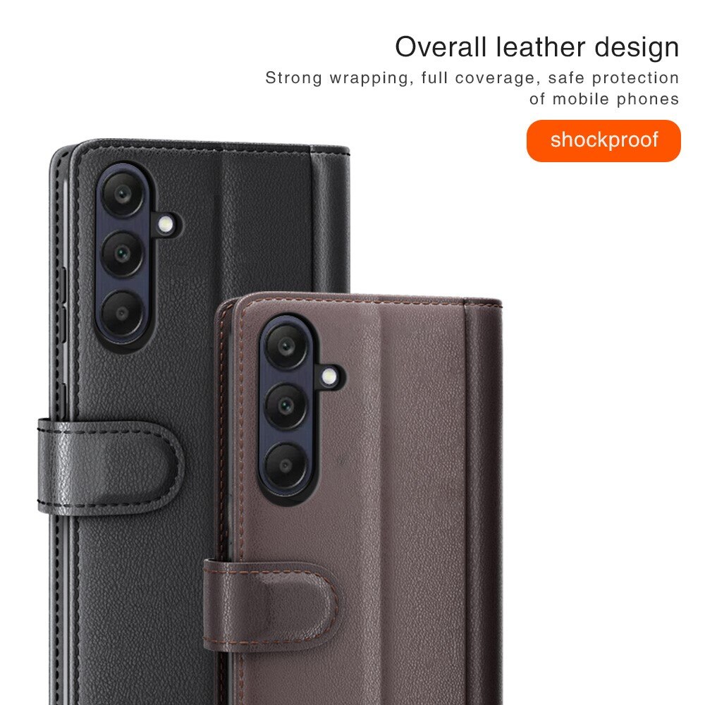 Funda de cuero genuino Samsung Galaxy A26, Negro