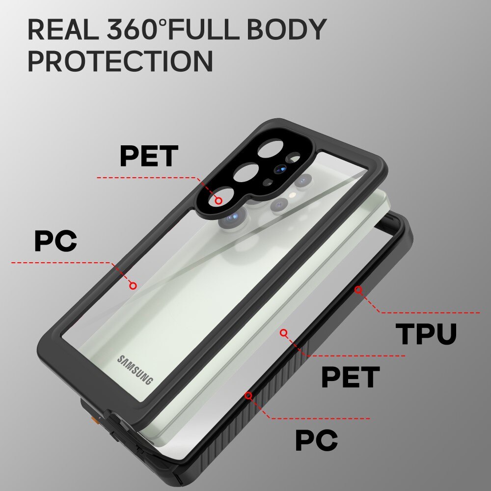 Funda Híbrida Impermeable Samsung Galaxy S25 Ultra transparente