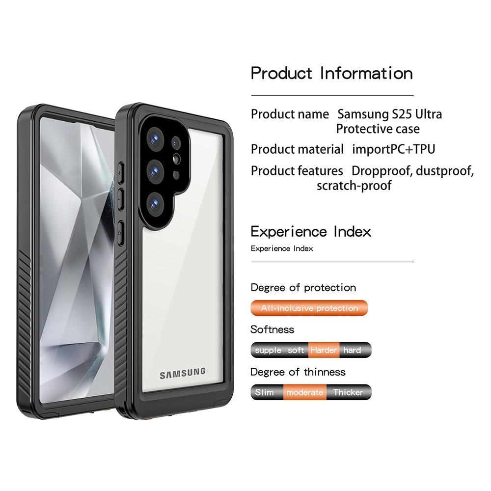 Funda Híbrida Impermeable Samsung Galaxy S25 Ultra transparente