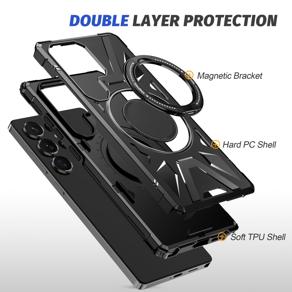 Funda híbrida Tech MagSafe Ring Samsung Galaxy S25 Ultra negro