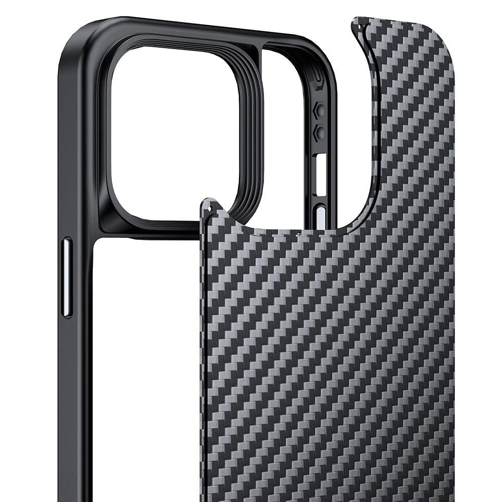 Funda híbrida Kevlar MagSafe iPhone 14 Pro Fibra de carbon