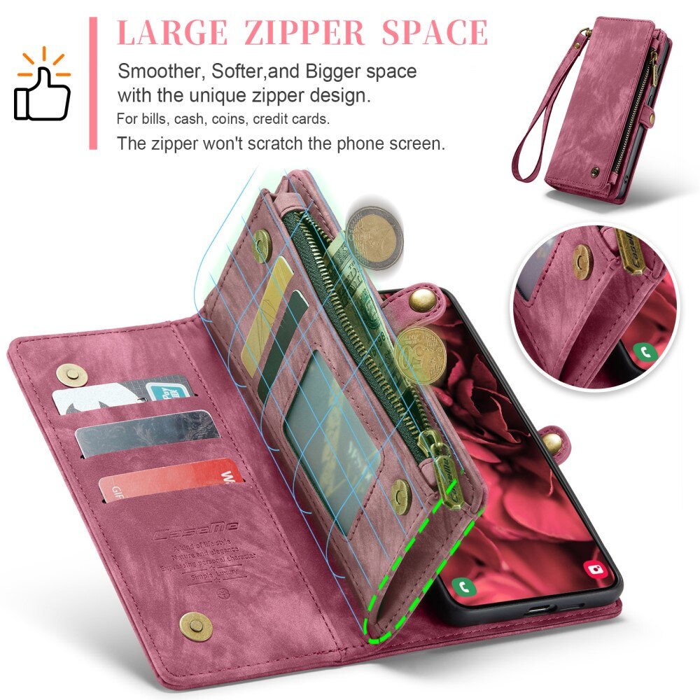 Cartera Multi-Slot Samsung Galaxy S25 Plus Rojo