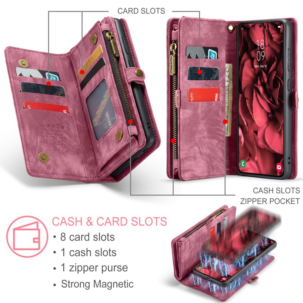 Cartera Multi-Slot Samsung Galaxy S25 Plus Rojo