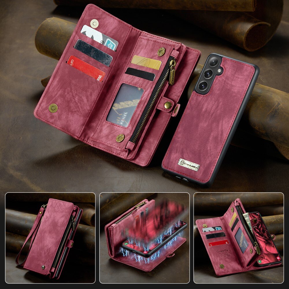 Cartera Multi-Slot Samsung Galaxy S25 Plus Rojo