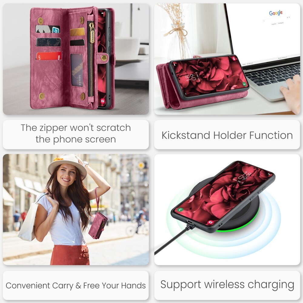 Cartera Multi-Slot Samsung Galaxy S25 Rojo