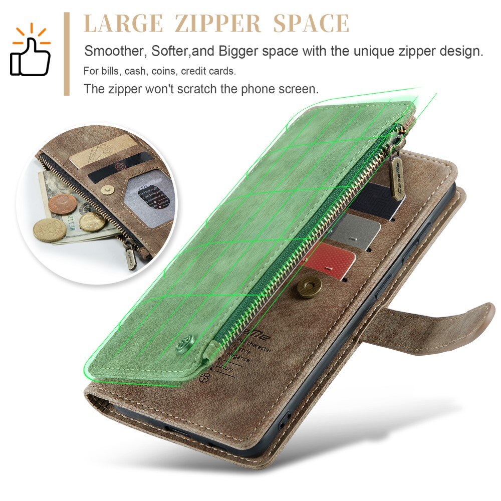 Cartera Zipper Samsung Galaxy S25 Marrón