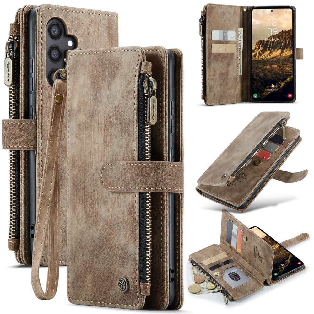 Cartera Zipper Samsung Galaxy S25 Marrón