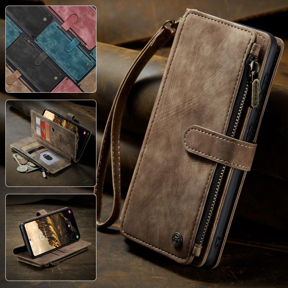Cartera Zipper Samsung Galaxy S25 Marrón