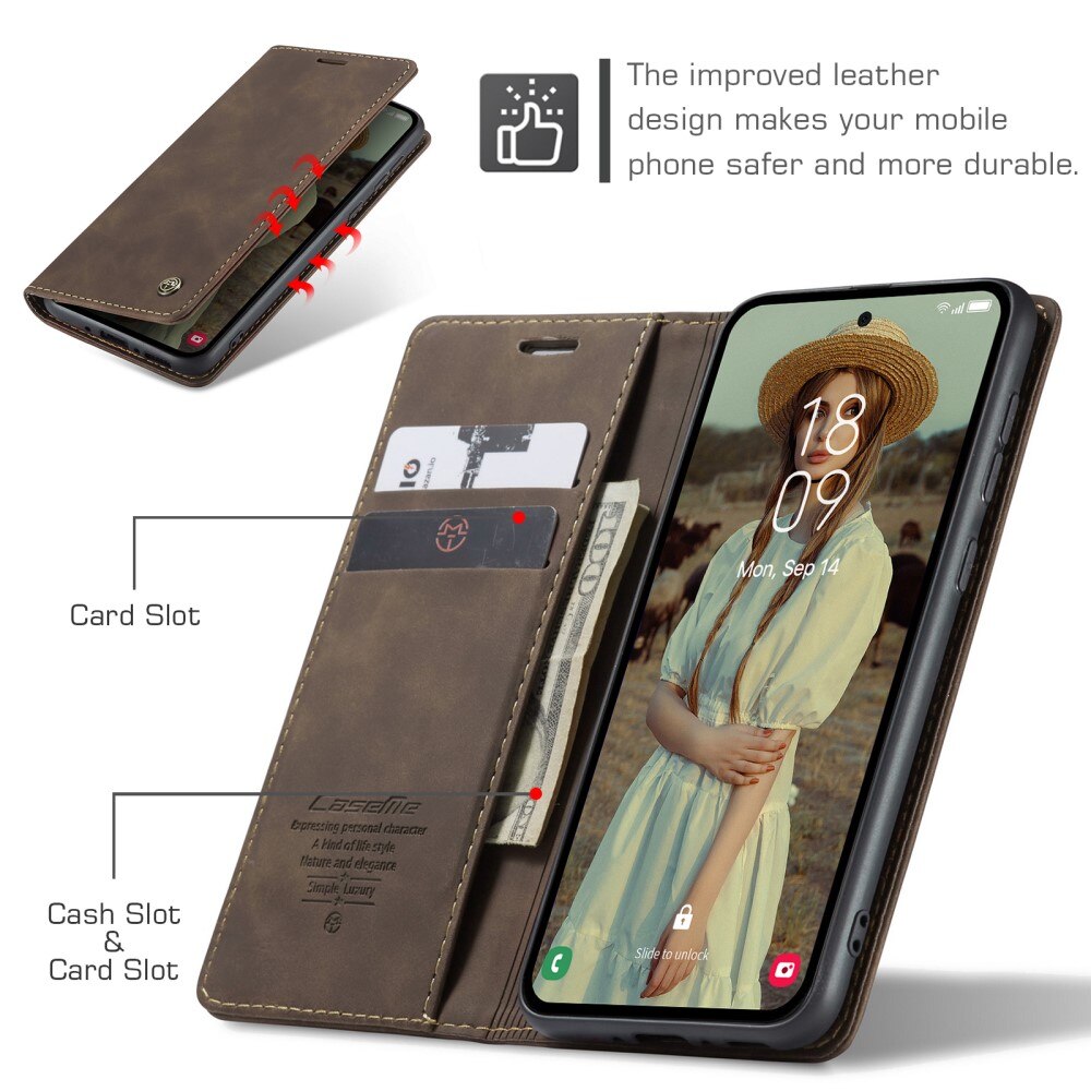 Funda delgada con solapa Samsung Galaxy A36 Marrón