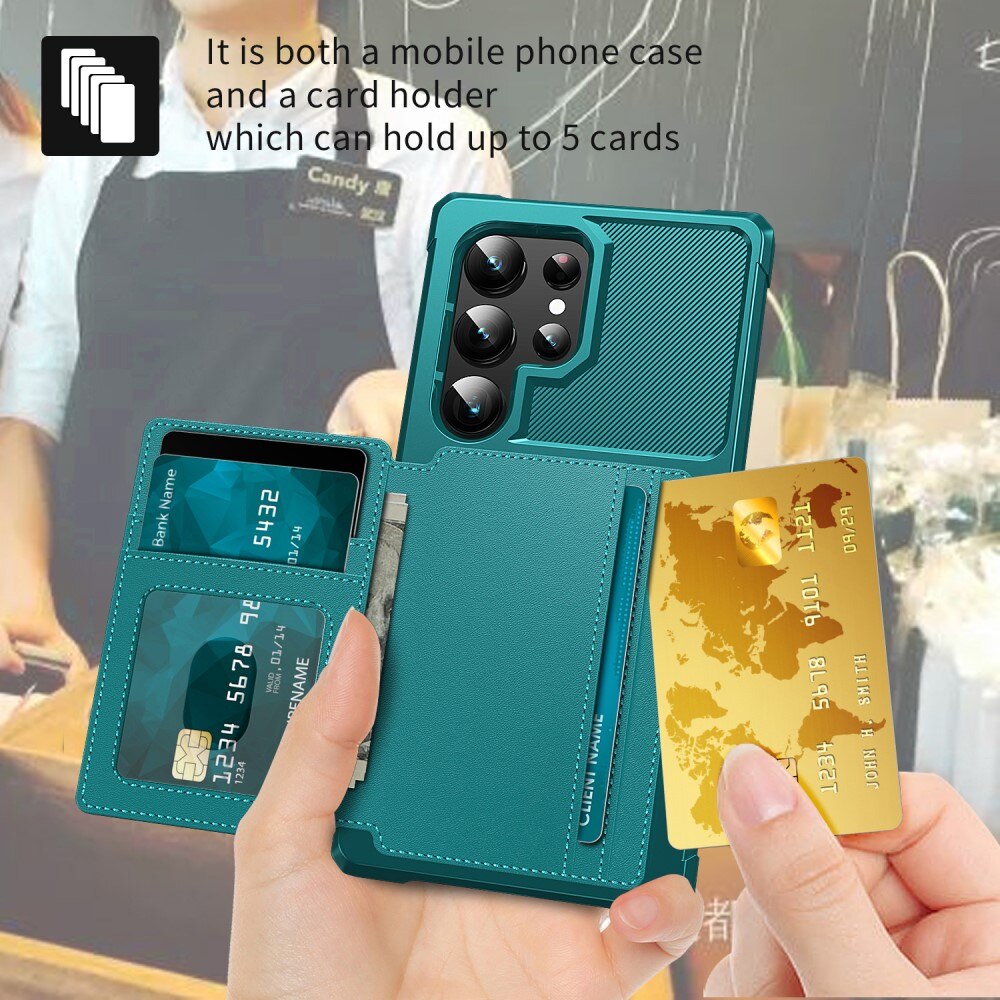 Funda con tarjetero Tough Multi-slot Samsung Galaxy S25 Ultra Verde