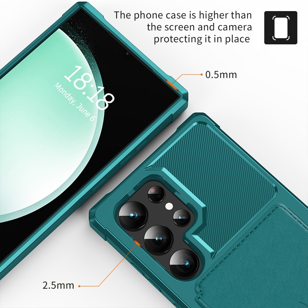Funda con tarjetero Tough Multi-slot Samsung Galaxy S25 Ultra Verde