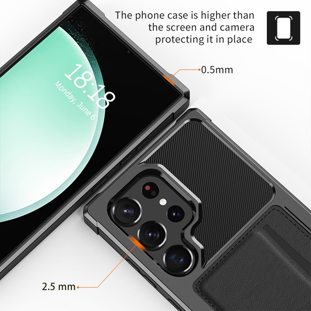 Funda Tough Card Case Samsung Galaxy S25 Ultra negro