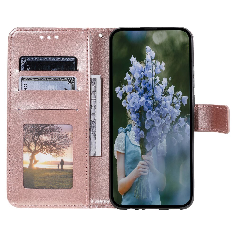 Funda de Cuero Mandala Motorola Moto G05 oro rosa