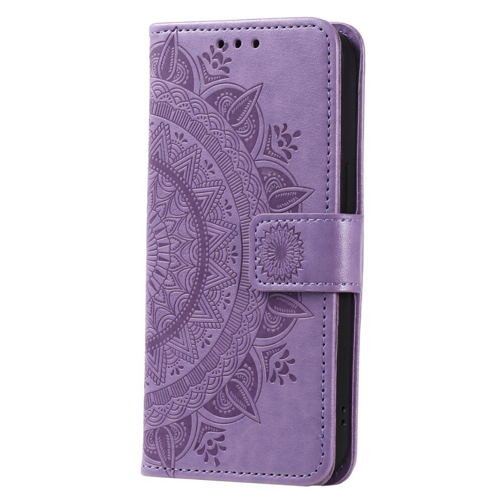 Funda de Cuero Mandala Motorola Moto G05 violeta