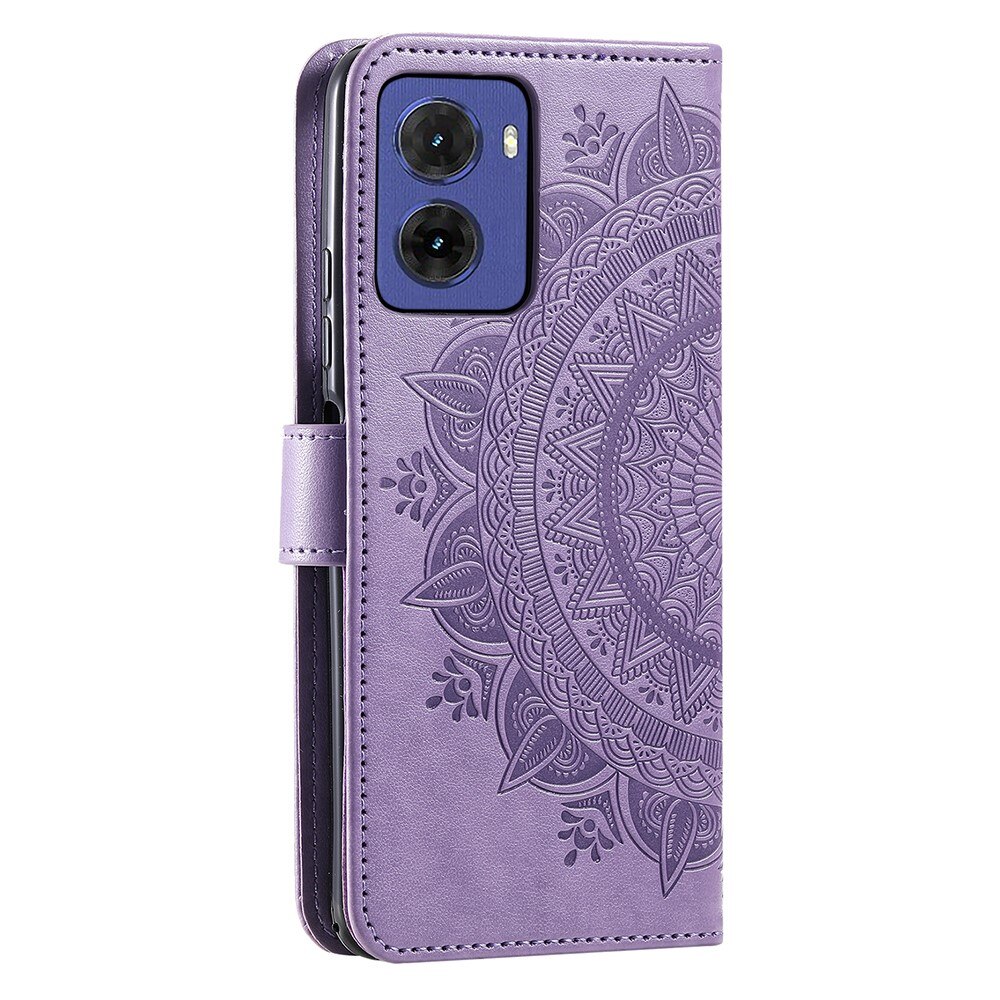 Funda de Cuero Mandala Motorola Moto G05 violeta
