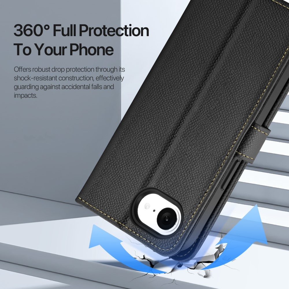 Lawa Series Magnetic Wallet Case iPhone 16e - Black