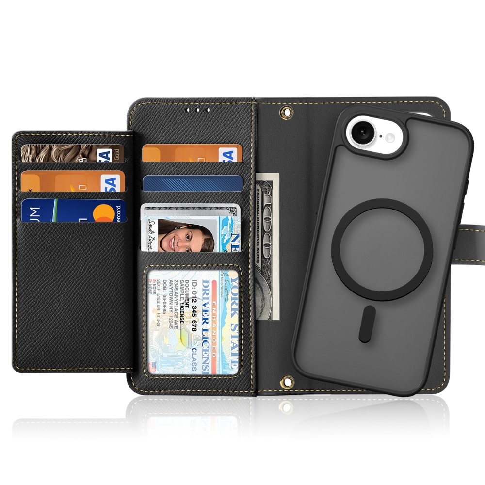 Lawa Series Magnetic Wallet Case iPhone 16e - Black