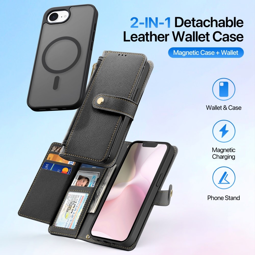 Lawa Series Magnetic Wallet Case iPhone 16e - Black
