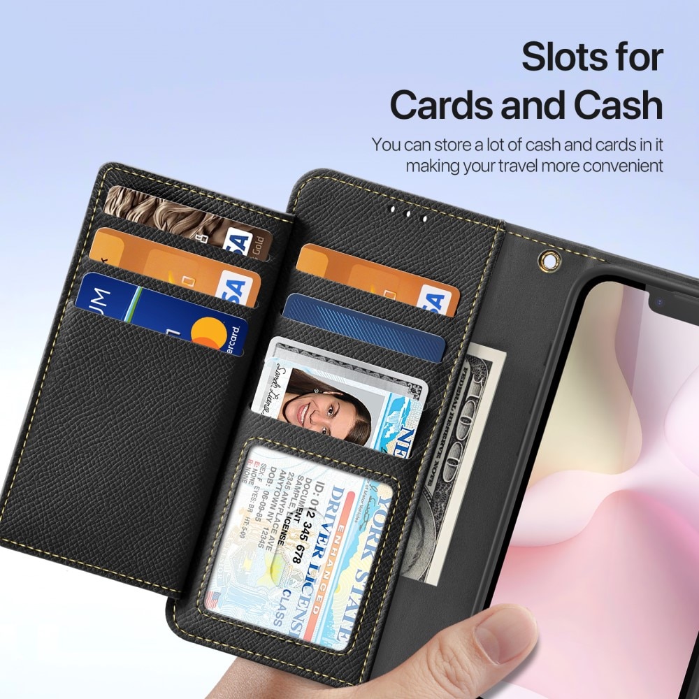 Lawa Series Magnetic Wallet Case iPhone 16e - Black
