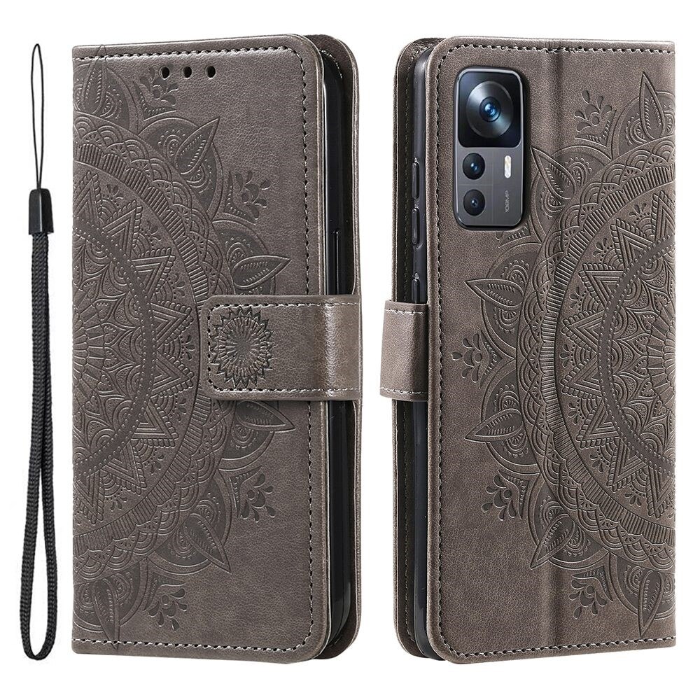 Funda de Cuero Mandala Xiaomi 12T/12T Pro Gris