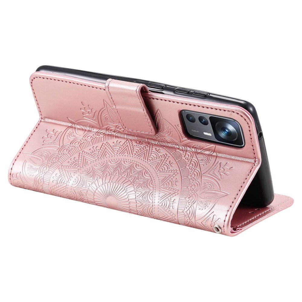 Funda de Cuero Mandala Xiaomi 12T/12T Pro Rosado