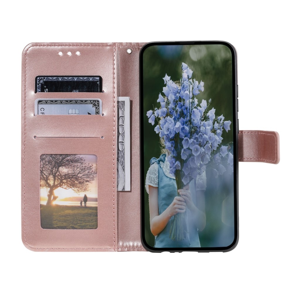 Funda de Cuero Mandala Xiaomi Redmi Note 14 Pro Plus oro rosa
