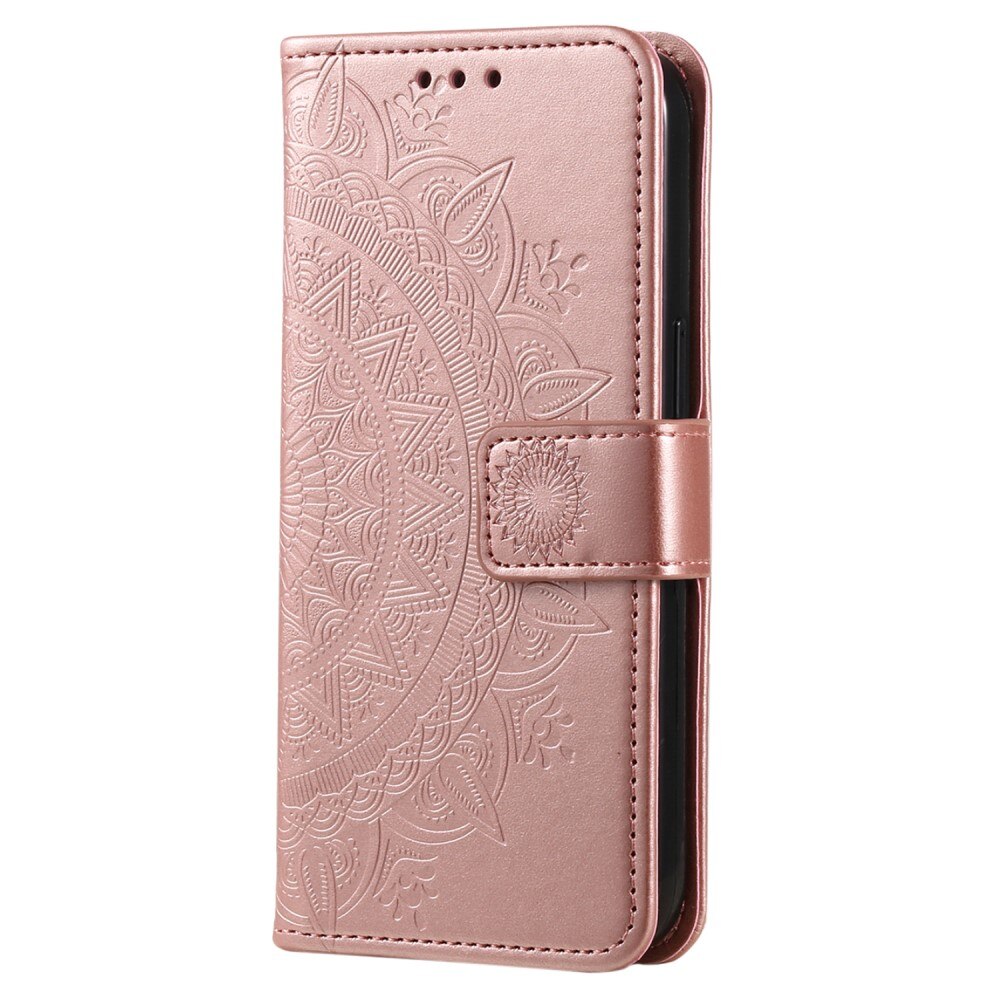 Funda de Cuero Mandala Xiaomi Redmi Note 14 Pro Plus oro rosa