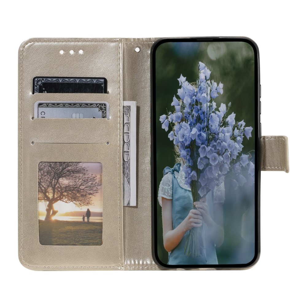 Funda de Cuero Mandala Xiaomi Redmi Note 14 Pro Plus oro