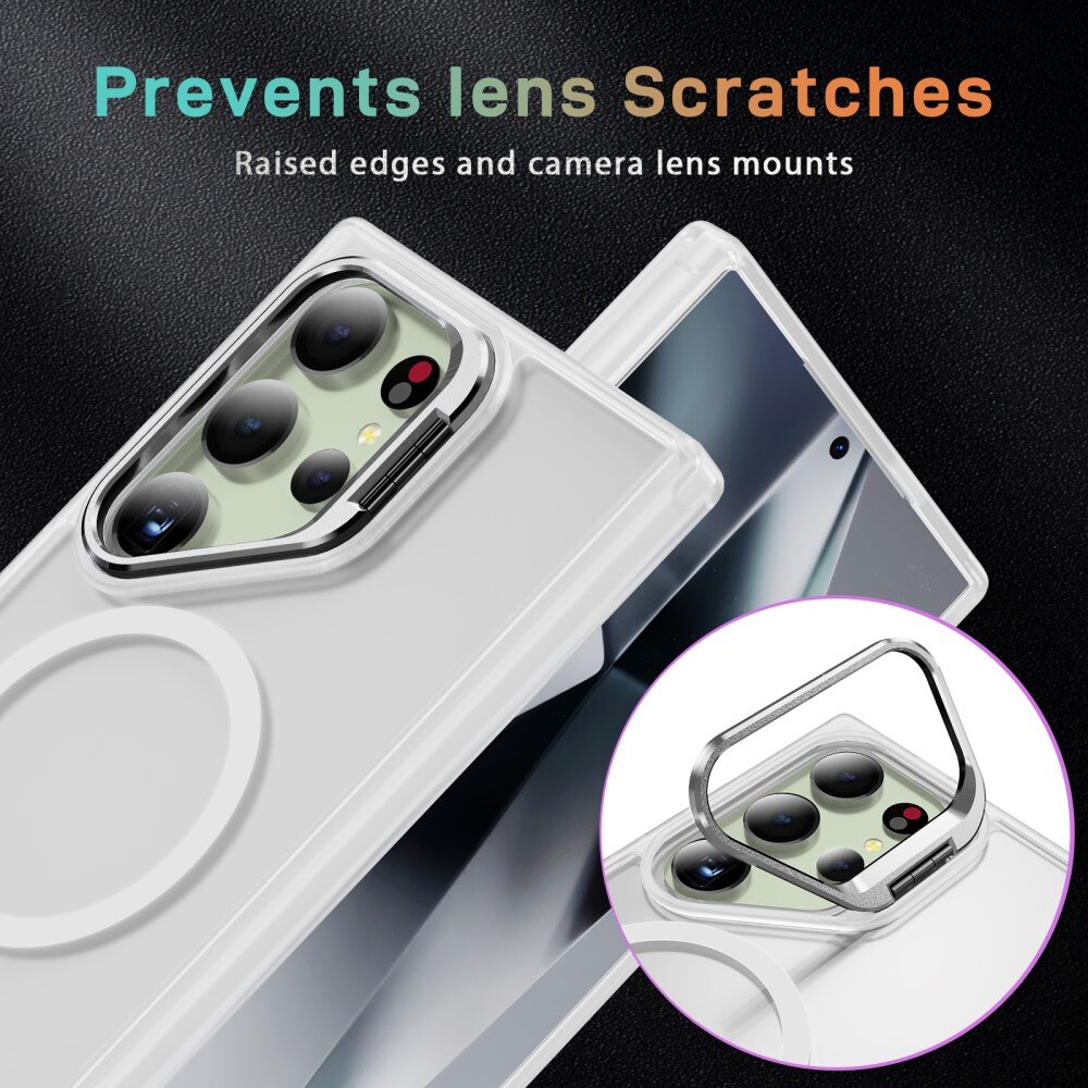Funda híbrida Kickstand MagSafe Samsung Galaxy S25 Ultra transparente