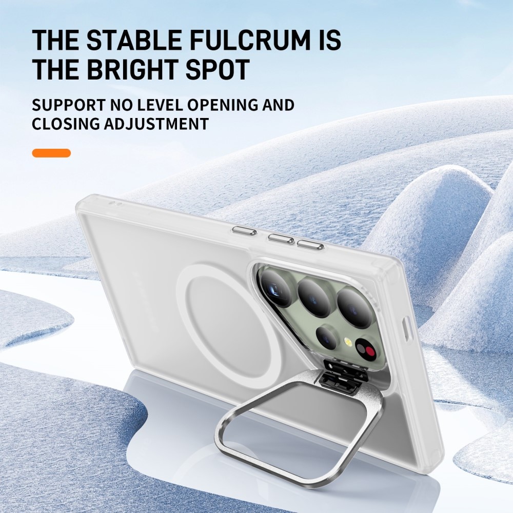Funda híbrida Kickstand MagSafe Samsung Galaxy S25 Ultra transparente