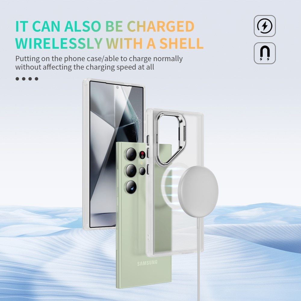 Funda híbrida Kickstand MagSafe Samsung Galaxy S25 Ultra transparente