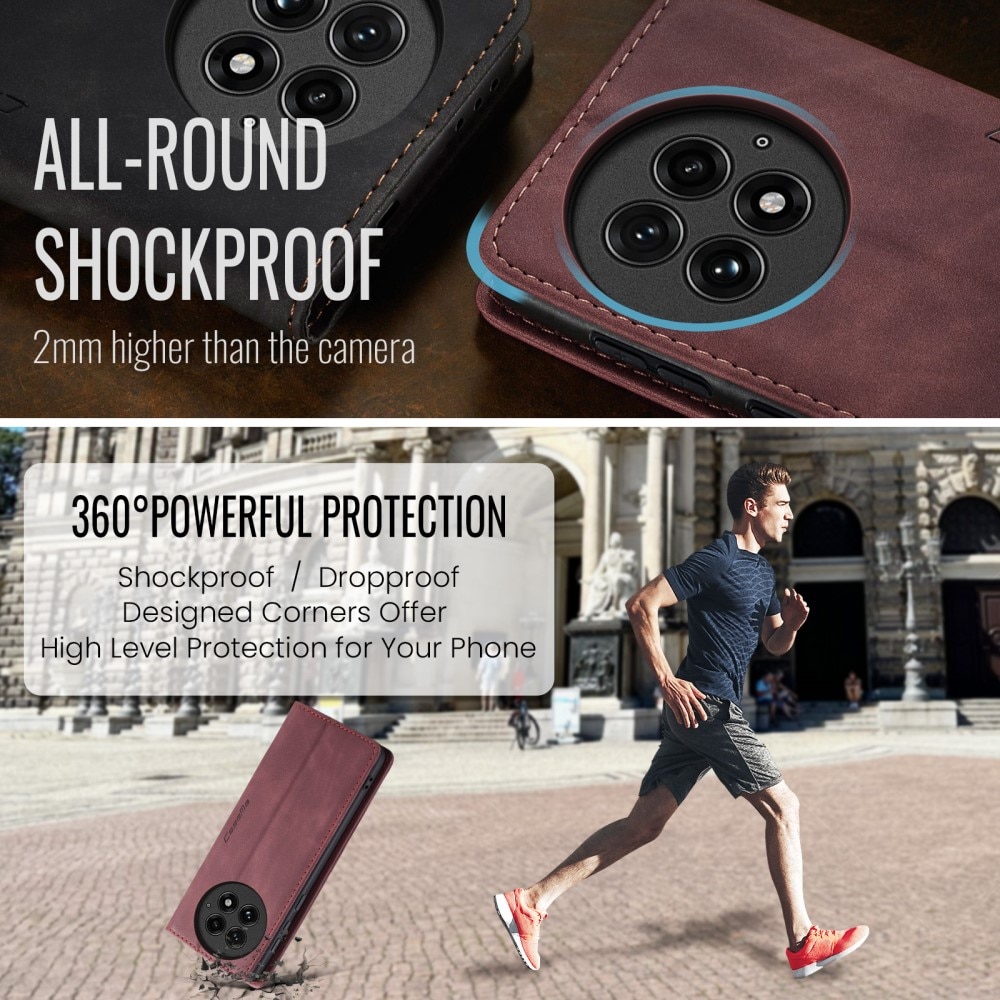 Funda delgada con solapa  OnePlus 13 Rojo