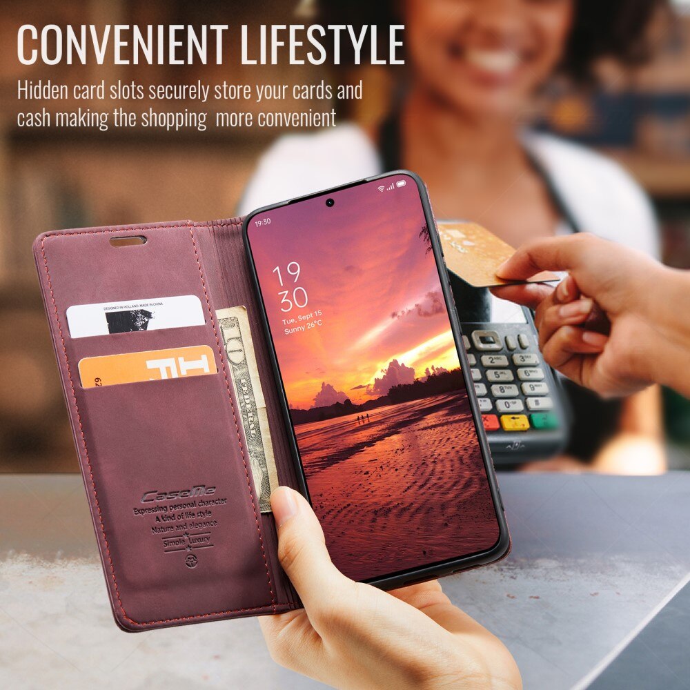 Funda delgada con solapa  OnePlus 13 Rojo