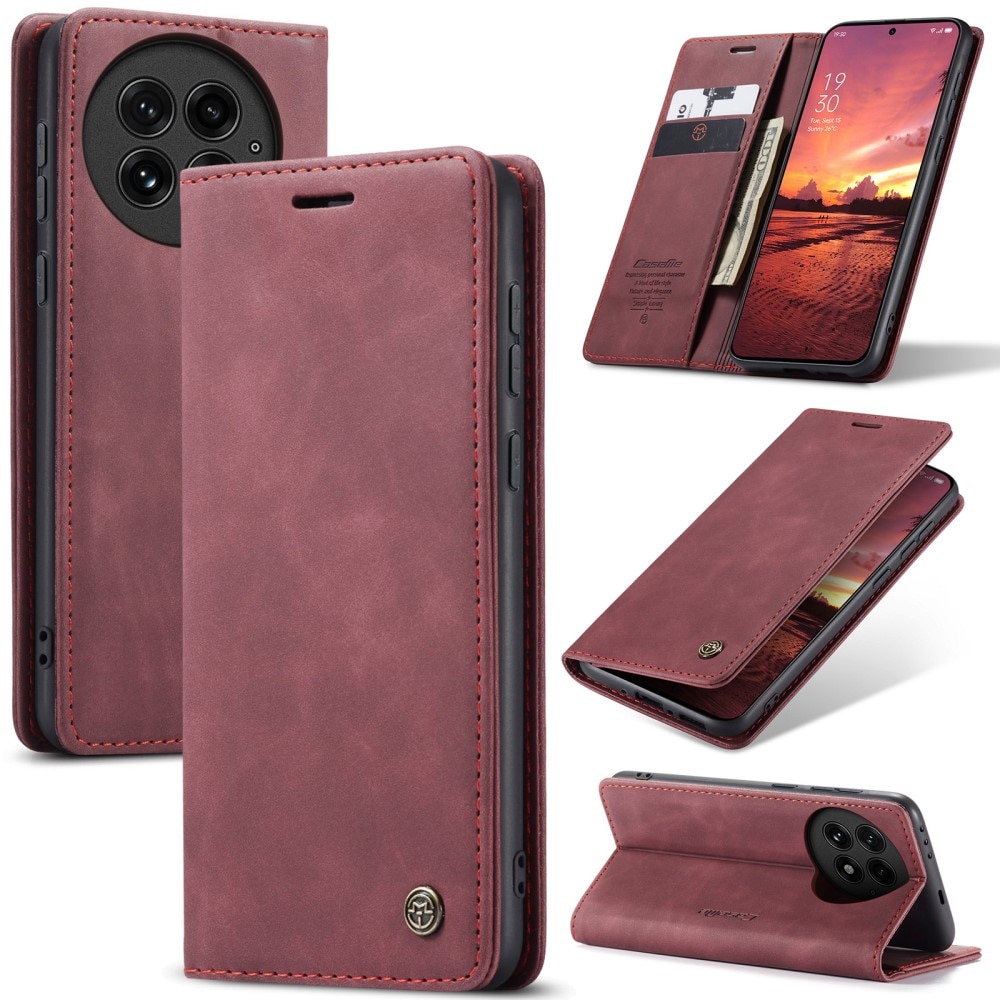 Funda delgada con solapa  OnePlus 13 Rojo