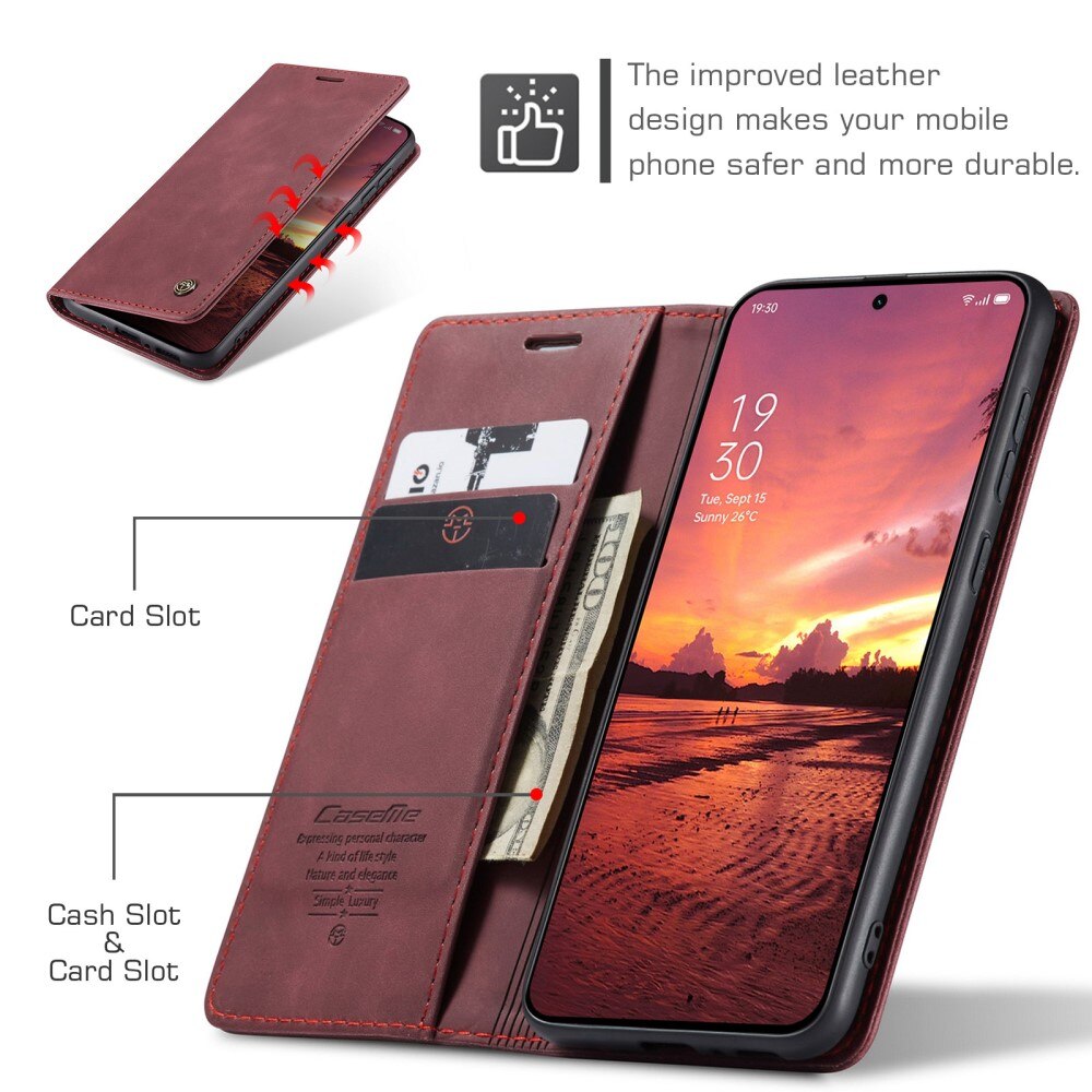 Funda delgada con solapa  OnePlus 13 Rojo