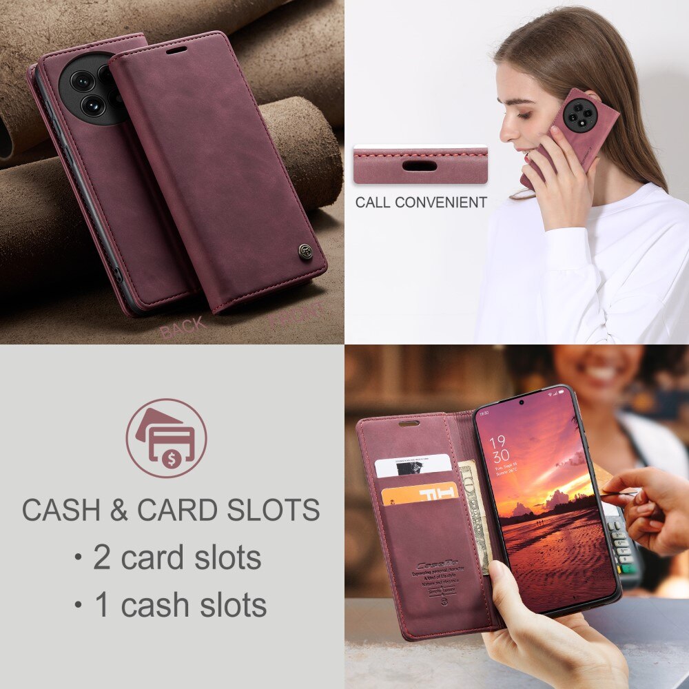 Funda delgada con solapa  OnePlus 13 Rojo