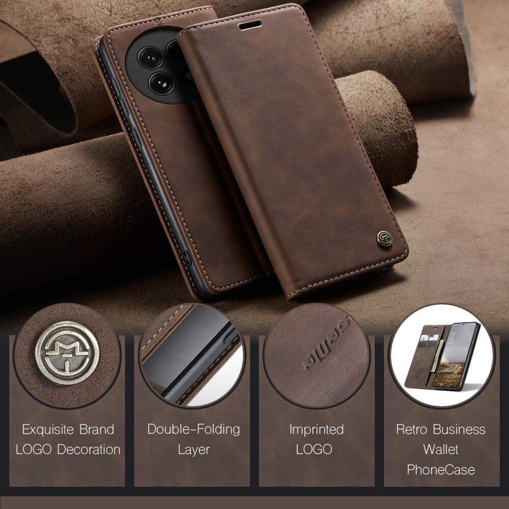 Funda delgada con solapa  OnePlus 13 Marrón