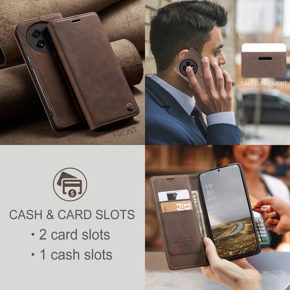Funda delgada con solapa  OnePlus 13 Marrón