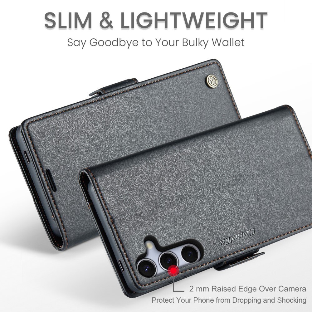 Funda delgada con solapa anti-RFID Samsung Galaxy S25 Plus Negro