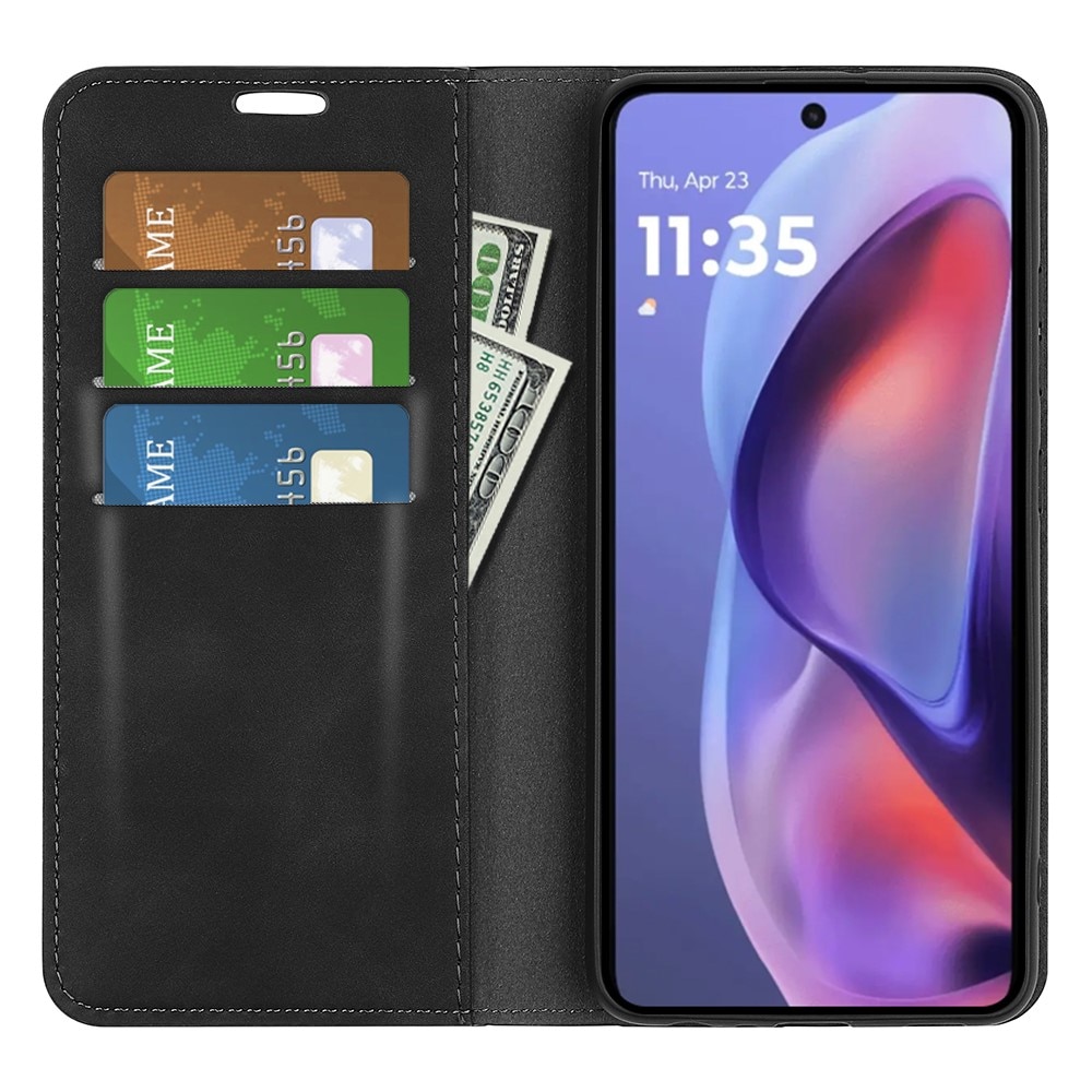 Funda delgada cartera Motorola Moto E15 Negro