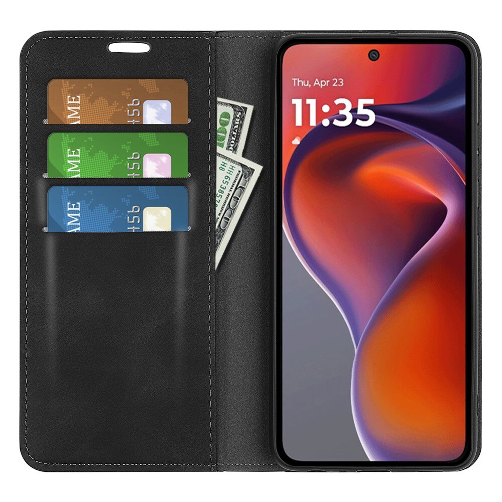 Funda delgada cartera Motorola Moto G15 Negro