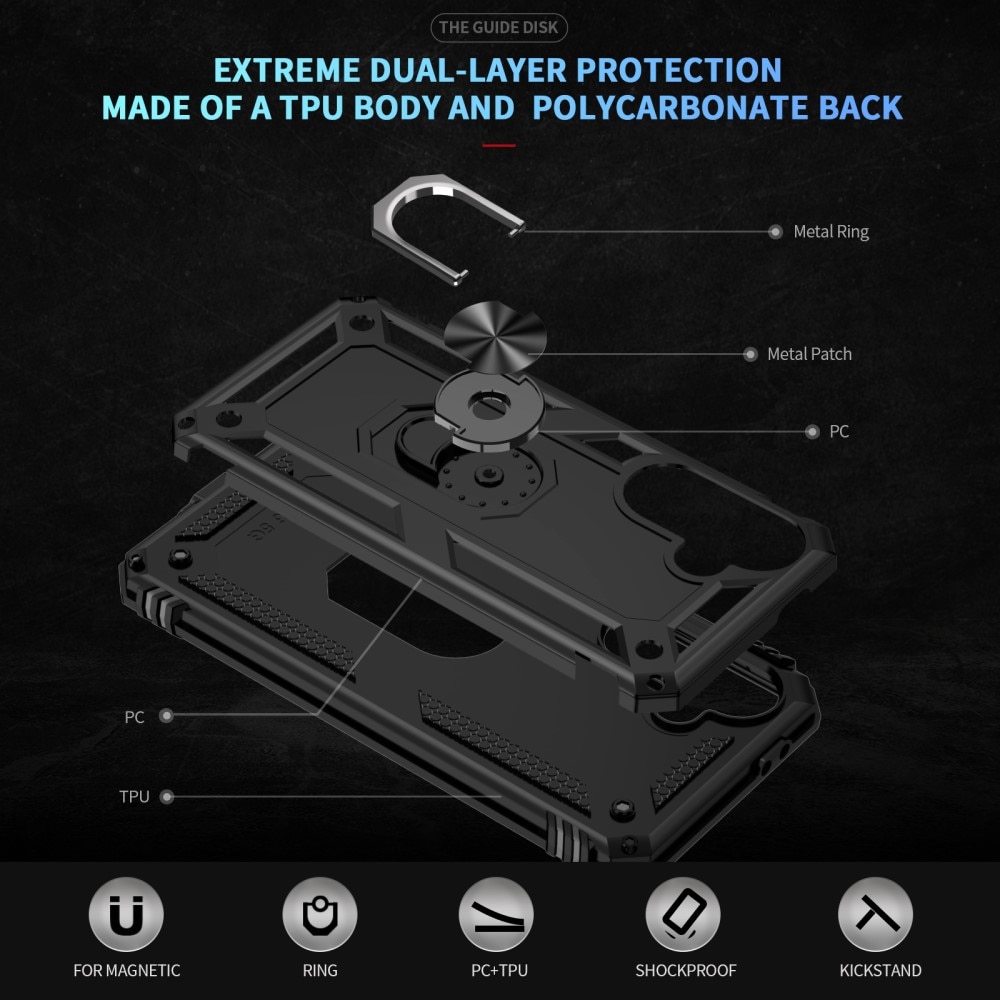 Funda híbrida Tech Ring Samsung Galaxy A56 negro