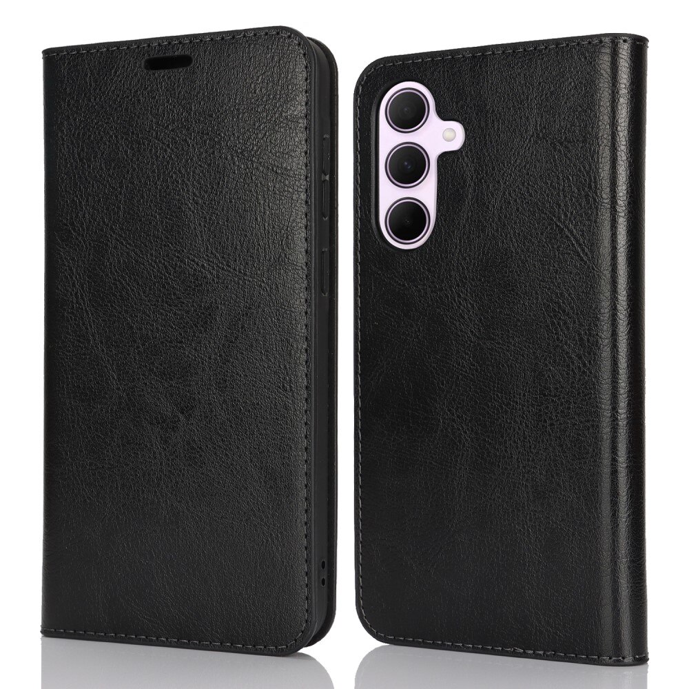 Funda cartera de cuero genuino Samsung Galaxy A36 Negro