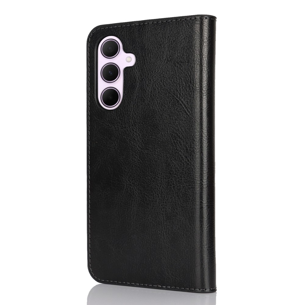 Funda cartera de cuero genuino Samsung Galaxy A36 Negro