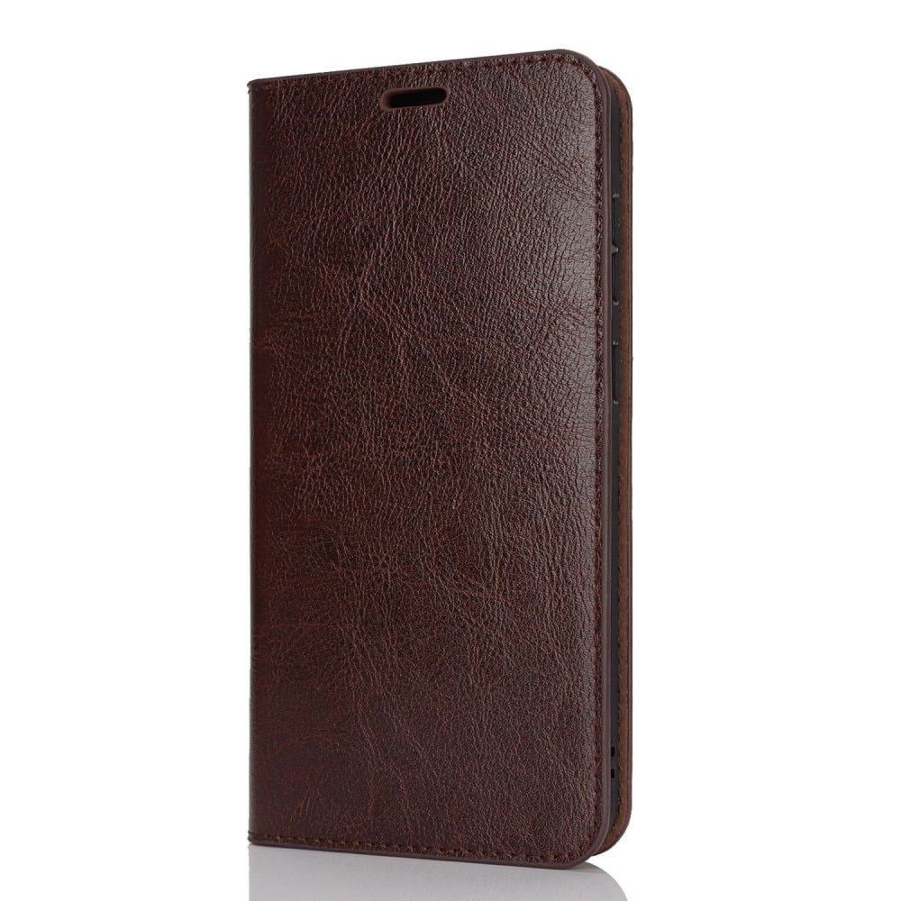 Funda cartera de cuero genuino Samsung Galaxy A36 Marrón oscuro