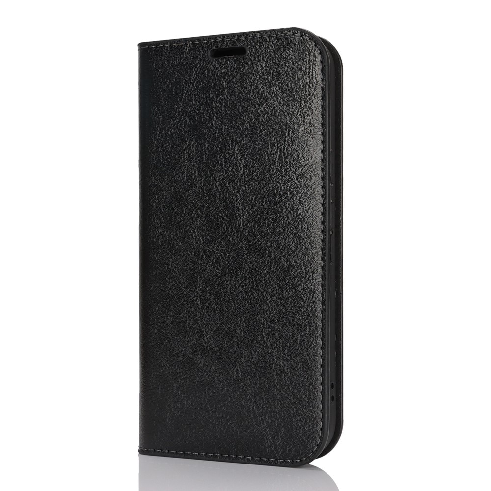 Funda cartera de cuero genuino Google Pixel 9a Negro
