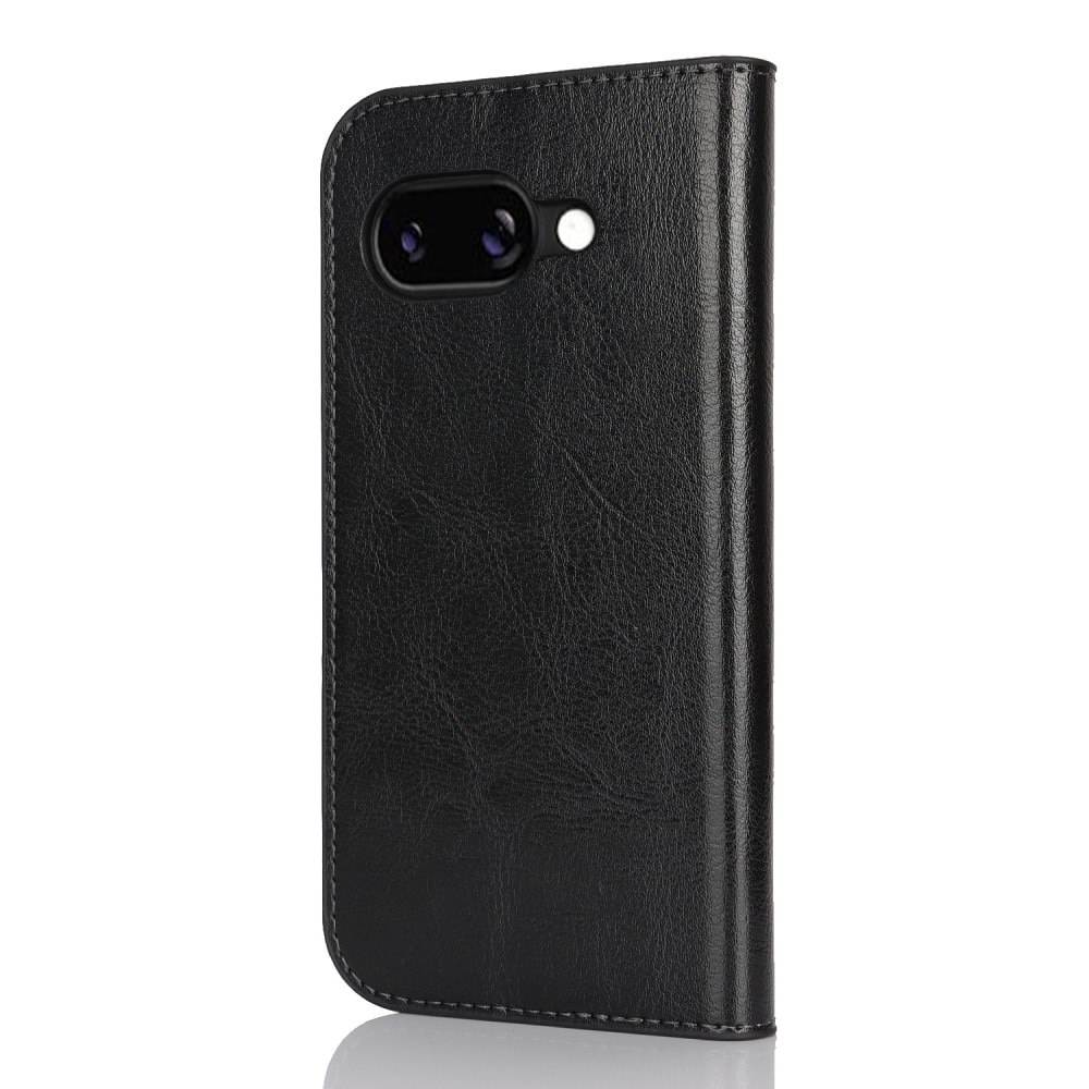Funda cartera de cuero genuino Google Pixel 9a Negro